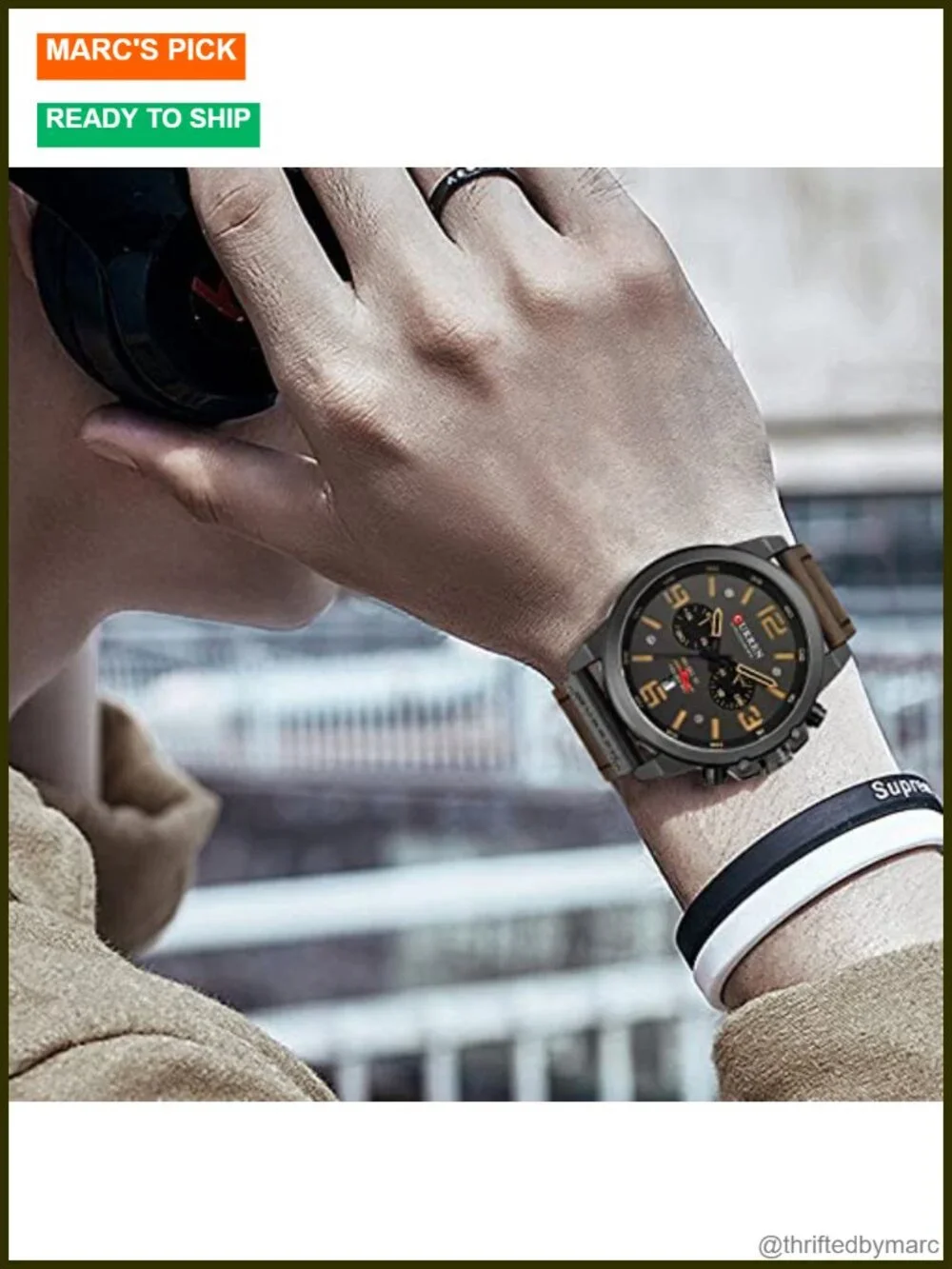 Mens Sport Military Analog Quartz Watch Chronograph Business Dress Waterproof